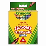 24 Crayones Triangulares Jumbo